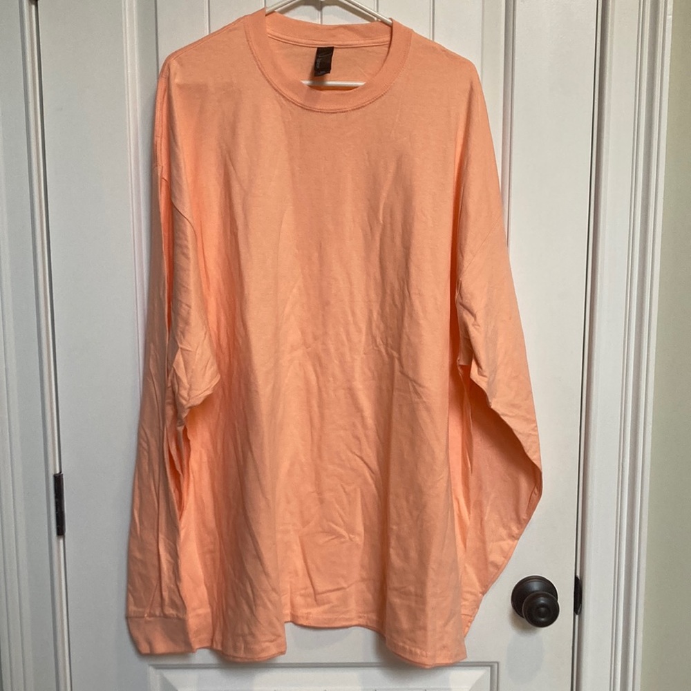 🆕 HANES BEEFY Long Sleeve T-Shirt - Candy Orange Sz 3XL BRAND NEW !!